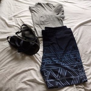 American Eagle Flex Tribal Print Boardshorts